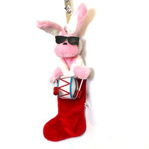 ENERGIZER 2006 Plush Pink Bunny with Drum Christmas Stocking